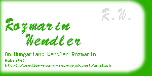 rozmarin wendler business card